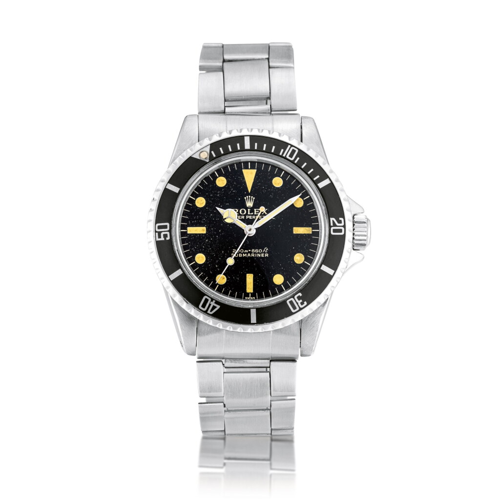 View full screen - View 1 of Lot 8233. Submariner, Reference 5513 | A stainless steel wristwatch with pointed crown guards and bracelet, Circa 1963 | 勞力士 Submariner 型號5513 | 精鋼鏈帶腕錶,備尖形錶冠護橋,約1963年製.
