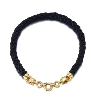View full screen - View 1 of Lot 503. GOLD AND DIAMOND NECKLACE.