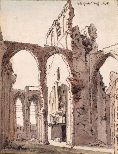 View full screen - View 1 of Lot 316. Ruins of the Elisabethskerk, Grave.