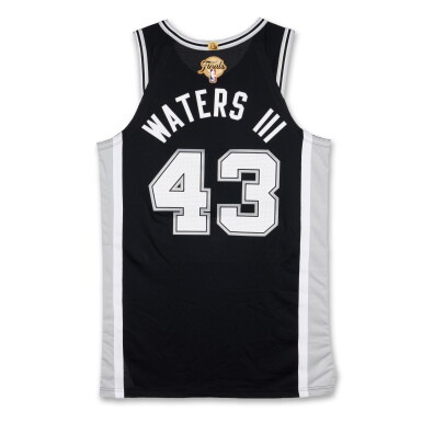 View full screen - View 1 of Lot 14. Lindy Waters III San Antonio Spurs 2026 NBA Finals Game Issued Icon Edition Jersey | Game 3 | Matched to Game 3 Locker Room Image | First NBA Finals Win.