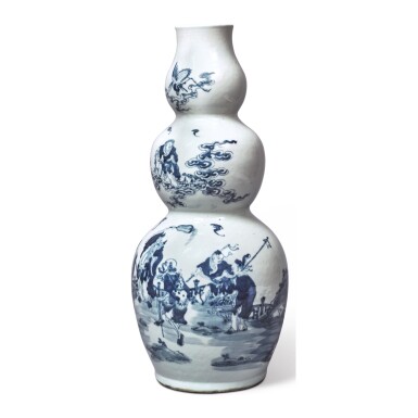 View full screen - View 1 of Lot 263. A LARGE CHINESE BLUE AND WHITE 'IMMORTALS' VASE QING DYNASTY, 19TH CENTURY.