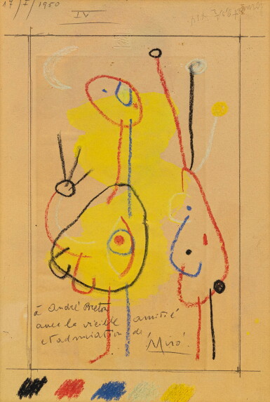 View full screen - View 1 of Lot 107. Projet pour la lithographie Anthologie de l'humour noir d'André Breton.