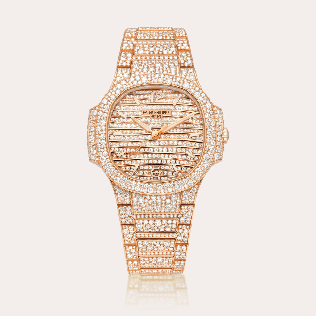 View full screen - View 1 of Lot 2296. Nautilus, Reference 7118/1450R | A pink gold and diamond-set bracelet watch, Circa 2021.