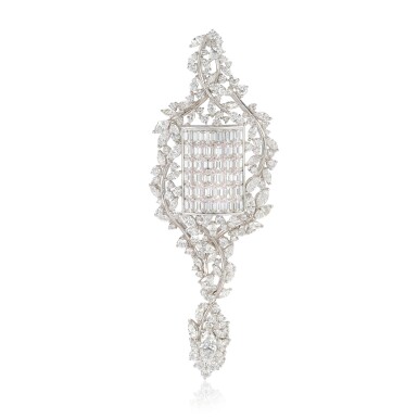 View full screen - View 1 of Lot 531. Diamond Brooch/ Pendant | 鑽石 胸針 / 掛墜 .