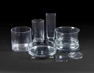 View full screen - View 1 of Lot 1165. Karl Lagerfeld for Orrefors, Sweden Set of vases and coasters, model created in 2011 | Karl Lagerfeld pour Orrefors, Suède Ensemble de vases et sous-vases, modèle créé en 2011.