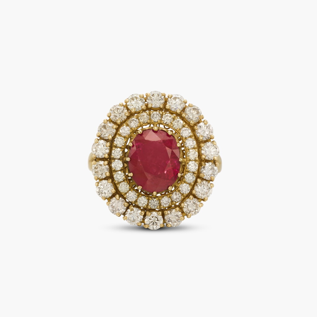View full screen - View 1 of Lot 106. Ruby and Diamond Ring.