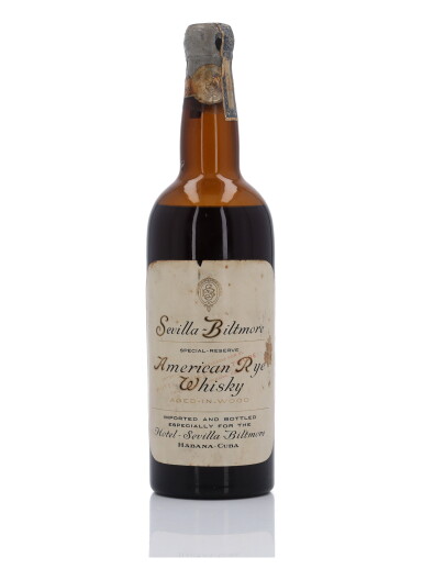 View full screen - View 1 of Lot 475. Sevilla-Biltmore Special Reserve American Rye Whiskey NV (1 Bottle).