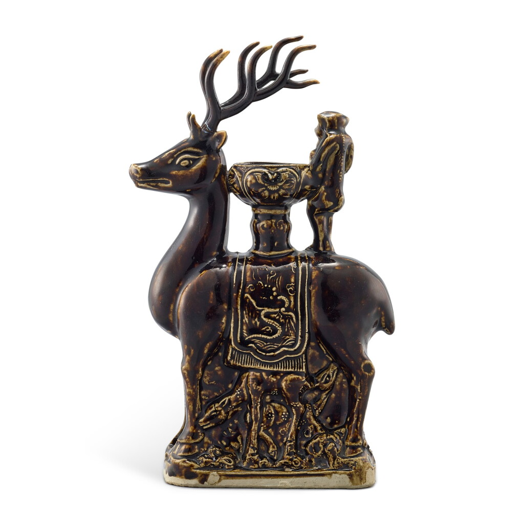 View full screen - View 1 of Lot 5001. A rare black-glazed 'deer' incense holder Jin - Xixia dynasty 金至西夏 黑釉鹿形爐.