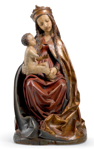 View full screen - View 1 of Lot 40. SOUTHERN GERMAN, PROBABLY UPPER RHINE, LATE 15TH CENTURY | VIRGIN AND CHILD ENTHRONED.