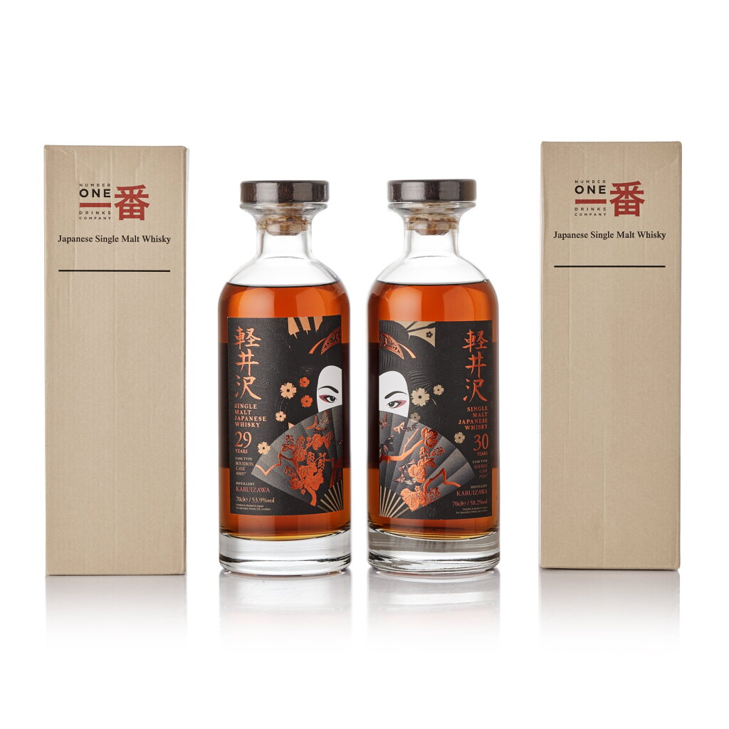 View full screen - View 1 of Lot 5109. 輕井澤 Karuizawa Aika Geisha Set Cask #8897 & Cask #5347 NV (2 BT70).