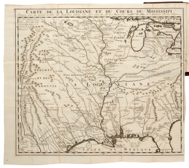 View full screen - View 1 of Lot 151. Jean Frédéric Bernard | Relations de la Louisiane...& Recueil d'arrests..., 1720, 2 volumes, 12mo, calf.