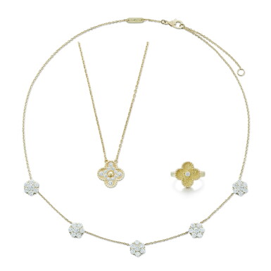 View full screen - View 1 of Lot 1945. ‘Vintage Alhambra’ and 'Fleurette' Group of Diamond Jewellery | 梵克雅寶 | ‘Vintage Alhambra’ 及 'Fleurette' 品牌鑽石珠寶一組.