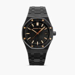 Royal Oak "50th Anniversary", Reference 77350CE | A black ceramic bracelet watch with date, Circa 2022