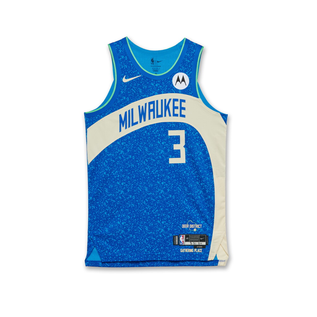 View full screen - View 1 of Lot 116. MarJon Beauchamp Milwaukee Bucks 2023-2024 Game Issued City Edition Jersey .