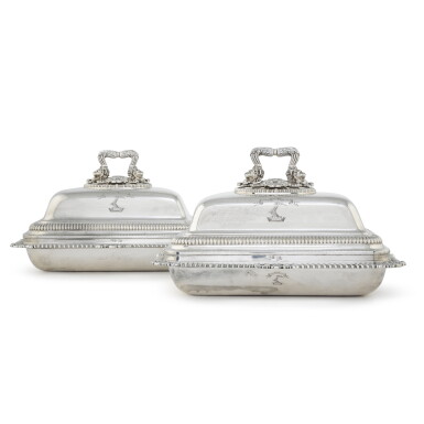 View full screen - View 1 of Lot 47. A pair of George III silver entrée dishes, Paul Storr, London, 1810.