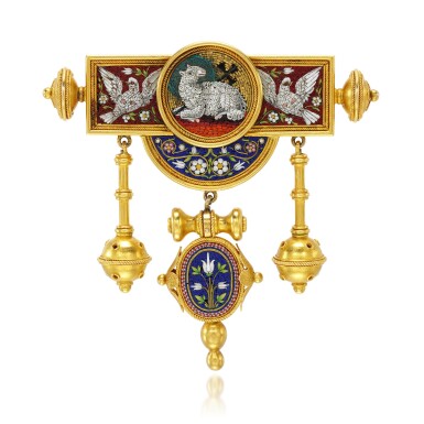 View full screen - View 1 of Lot 94. MICROMOSIAC BROOCH.