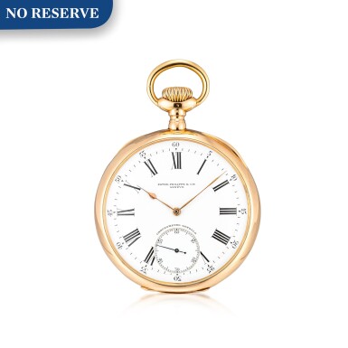 View full screen - View 1 of Lot 8073. PATEK PHILIPPE | CHRONOMETRO GONDOLO | A YELLOW GOLD OPEN-FACE KEYLESS WATCH, CIRCA 1906 | 百達翡麗 | Chronometro Gondolo 黃金懷錶,1908年製.