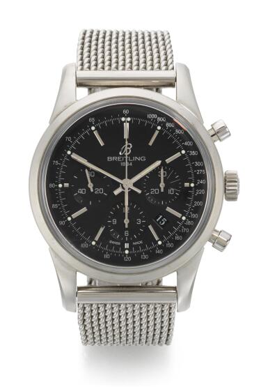 View full screen - View 1 of Lot 30. BREITLING | TRANSOCEAN CHRONOGRAPH, REFERENCE AB015212, STAINLESS STEEL CHRONOGRAPH WRISTWATCH WITH DATE AND BRACELET, CIRCA 2012.