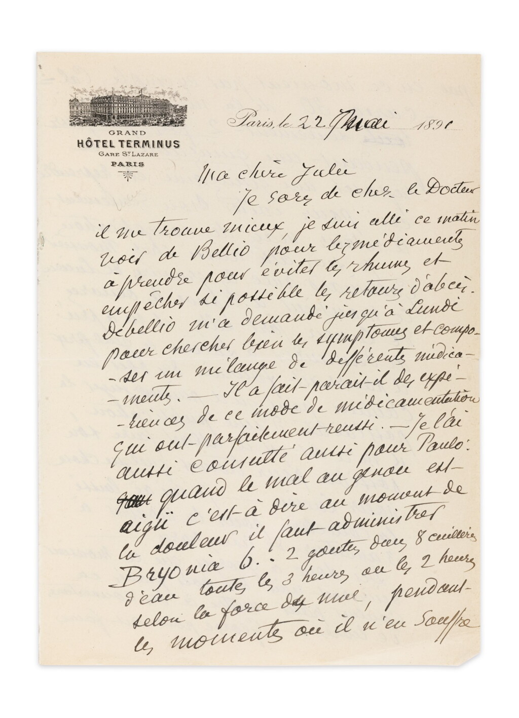 View full screen - View 1 of Lot 252. PISSARRO, Camille. Lettre a.s. à sa femme Julie. Apparemment inédite sur un livre illustré par son fils Lucien..