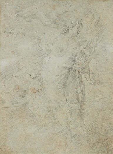 View full screen - View 1 of Lot 193. Standing Angel with Flowing Drapery.