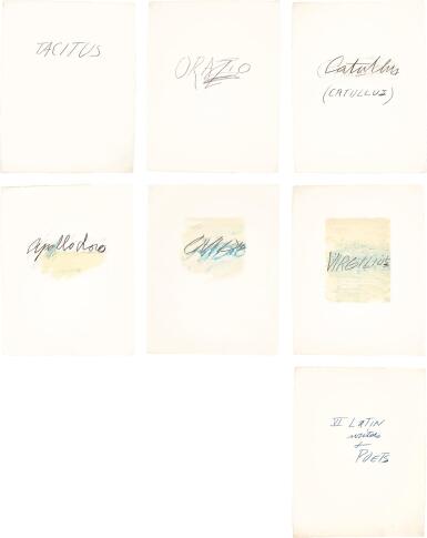 View full screen - View 1 of Lot 240. CY TWOMBLY | SIX LATIN WRITERS AND POETS (B. 60-66).