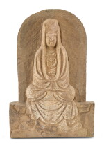 A CARVED STONE STELE OF AVALOKITESHVARA, SOUTHERN SONG DYNASTY | 南宋 石雕觀音菩薩碑