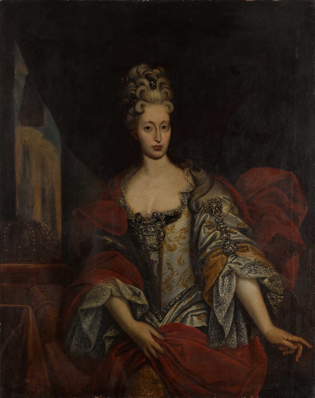 GERMAN SCHOOL EARLY 18TH CENTURY Portrait Of A Queen Seated Three quarter length Old GERMAN SCHOOL EARLY 18TH CENTURY Portrait Of A Queen Seated Three quarter length Old