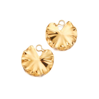 Voir en plein écran - Voir 1 du lot 114. Pair of Aluminum 'Geranium' Earclips.