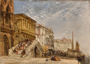 View full screen - View 1 of Lot 230. Venice, a view of the Riva degli Schiavoni with the Ponte della Paglia.