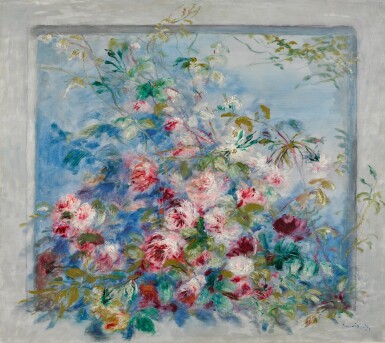 View full screen - View 1 of Lot 475. Roses de Wargemont - panneau décoratif.