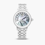 Retro, Reference G.3714 | A stainless steel jumping hour wristwatch with retrograde minutes, date and mother-of-pearl dial, Circa 1995