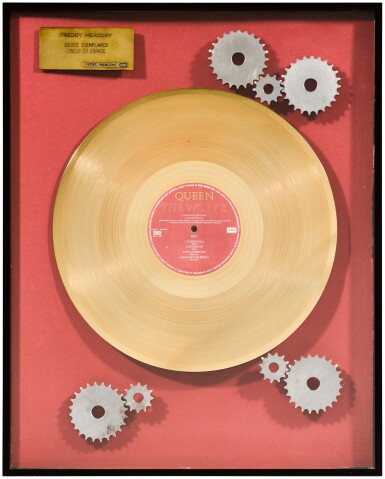 View full screen - View 1 of Lot 2173. Queen – Freddie Mercury's in-house French sales award for The Works.