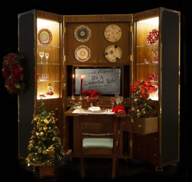 View full screen - View 1 of Lot 53. A Thomas Goode 'Florette' dinner service in a bespoke TV and china cabinet by David Linley, various dates.