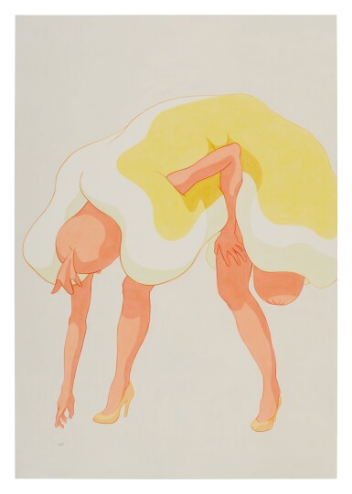 View full screen - View 1 of Lot 591. Standing Figure, Arm Reaches Down, Hand on Thigh, Coin.