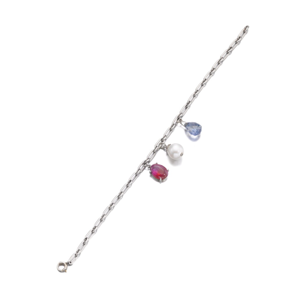 View full screen - View 1 of Lot 302. Gem set bracelet, circa 1945.