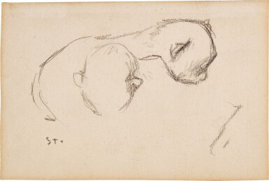 View full screen - View 1 of Lot 103. Étude de chaton.