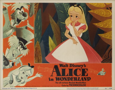 View full screen - View 1 of Lot 14. Alice in Wonderland (1951) lobby card, US.