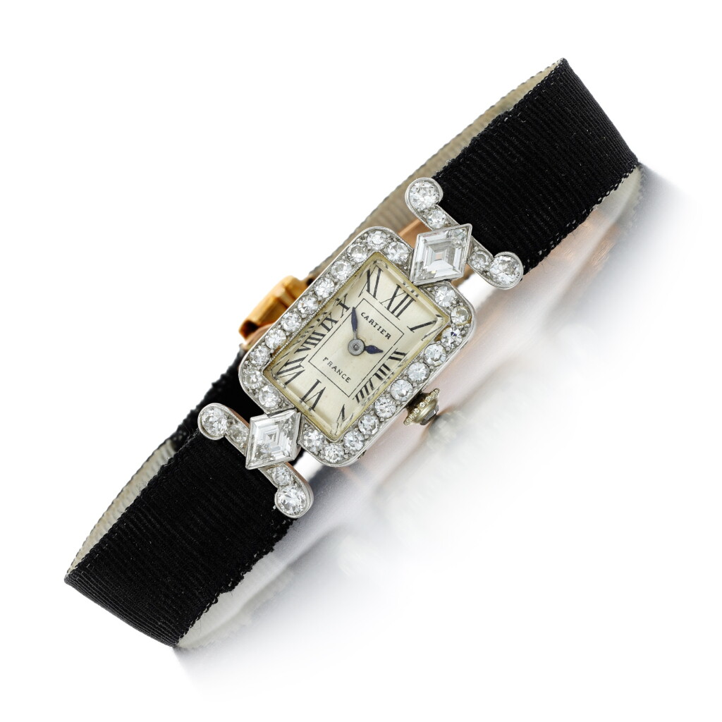 View full screen - View 1 of Lot 137. Diamond watch, circa 1920.