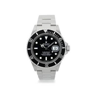 View full screen - View 1 of Lot 1054. ROLEX | REFERENCE 16610 SUBMARINER A STAINLESS STEEL AUTOMATIC WRISTWATCH WITH DATE AND BRACELET, CIRCA 2005.