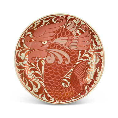 View full screen - View 1 of Lot 1. A William de Morgan ruby lustre dish, circa 1885.