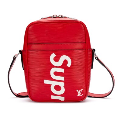 View full screen - View 1 of Lot 6142. Limited Edition Red Epi Supreme Danube PM Crossbody Bag Silver Hardware, 2017.