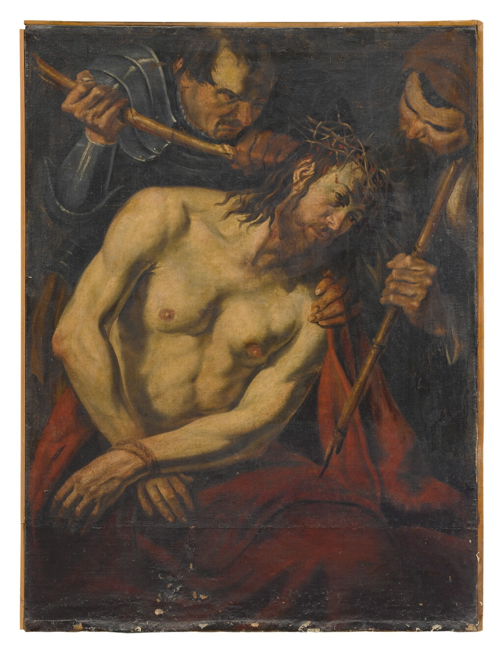 View full screen - View 1 of Lot 555. CIRCLE OF VALENTIN DE BOULOGNE | THE CROWNING OF THORNS.