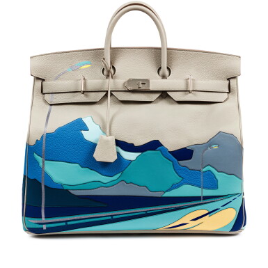 View full screen - View 1 of Lot 633. Limited Edition Gris Perle Togo, Swift and Clémence Endless Road HAC Haut à Courroies 50 Palladium Hardware, 2019.