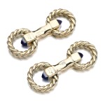 Pair of sapphire cufflinks, 1950s