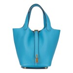 Hermès Bleu du Nord Picotin Lock 18cm of Clemence Leather with Gold Hardware