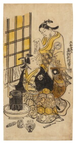 Okumura Toshinobu (active circa 1718-1749) | Actors in the roles of Oshichi and Kichisaburo | Edo period, 18th century