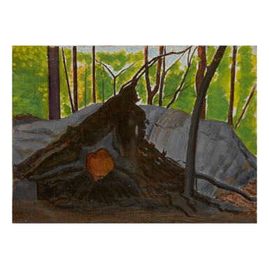 View full screen - View 1 of Lot 130. JOSEPH STELLA | TREE TRUNK AND ROOTS.