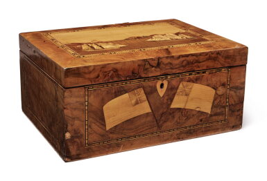 View full screen - View 1 of Lot 45. A Regency Pictorial Inlaid 'Trinity House' Box, Circa 1860.