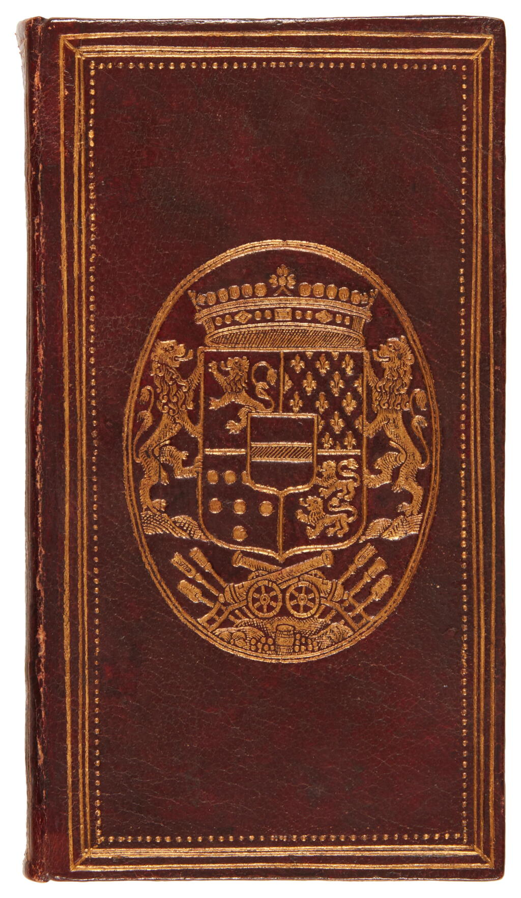 View full screen - View 1 of Lot 169. Hurault, Le recueil des excellens et libres discours sur l'estat present de la France, red morocco armorial binding for the Duc de Sully.