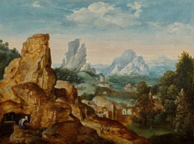 View full screen - View 1 of Lot 6. Landscape with Saint Jerome | 《聖杰羅姆與風景》.